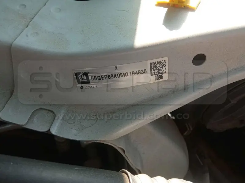 CHEVROLET ONIX PREMIER T 4P 6AB ABS TP 1000 CC MOD. 2021, PLACA: JVW319 Ubic.: YUMBO VALLE, VALLE DEL CAUCA — imagen 5 de 8