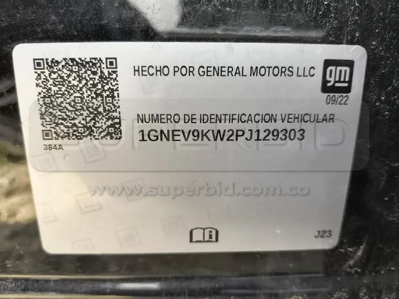 CHEVROLET TRAVERSE [2] RS 4X4 TP 3564 CC MOD. 2023, PLACA: KQN609 Ubic.: BARRANQUILLA, ATLÁNTICO — imagen 8 de 8