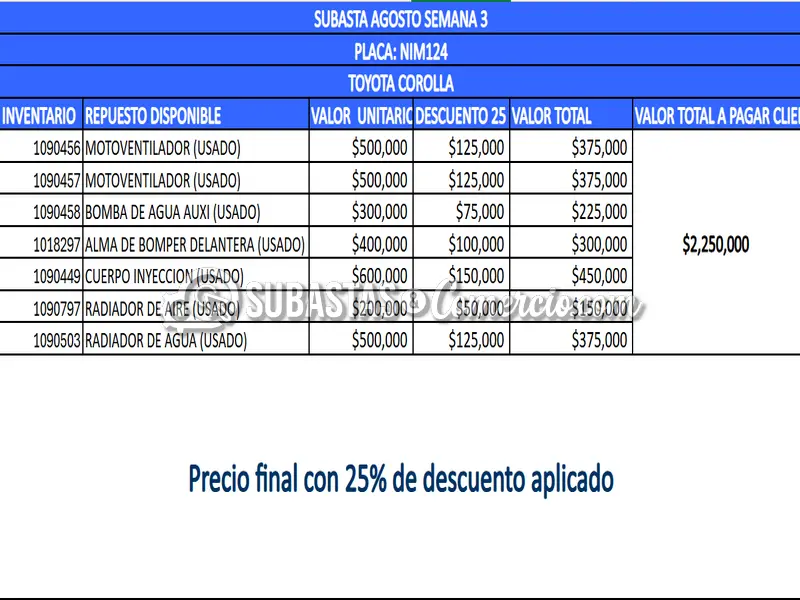 Salvamento Toyota Corolla - 2026 - 124 - Guarne — imagen 3 de 8