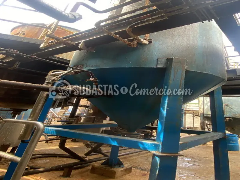 Tanque de mezcla y proceso termico con agitador en acero al carbon en